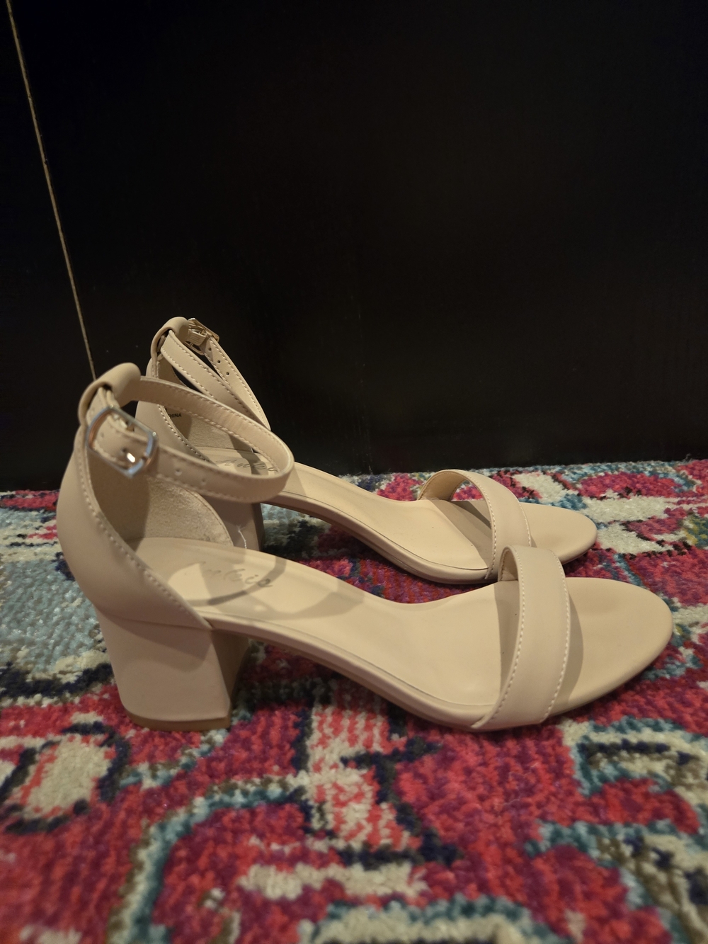 Ankle-Strap Block Heel in Nude